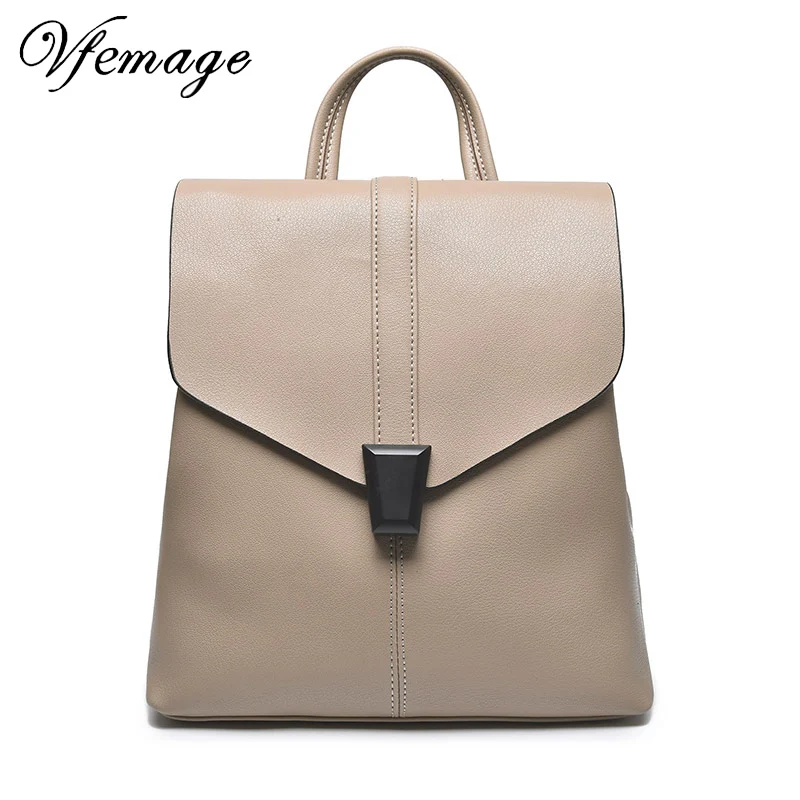 

Vfemage Cow Leather Backpack Women Shoulder Bags Female Genuine Leather Backpacks Travel Back Pack Ladies Bagpack Mochils Mujer