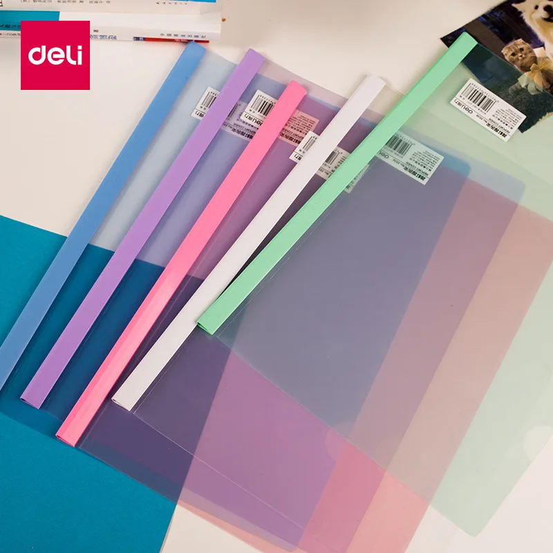 

10 pcs Deli stationery PP report cover & spine bar holder File Folders A4 for exercise books documents papers bills