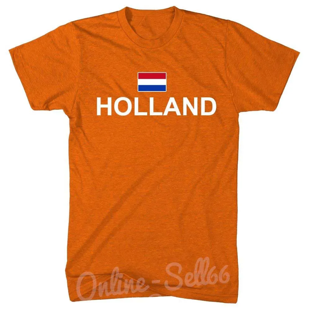 

Cotton T Shirt Men Summer Casual Cotton Tee Fashional Shirt Holland Flag + Country Footballer Rugbyer T Shirt Design Online