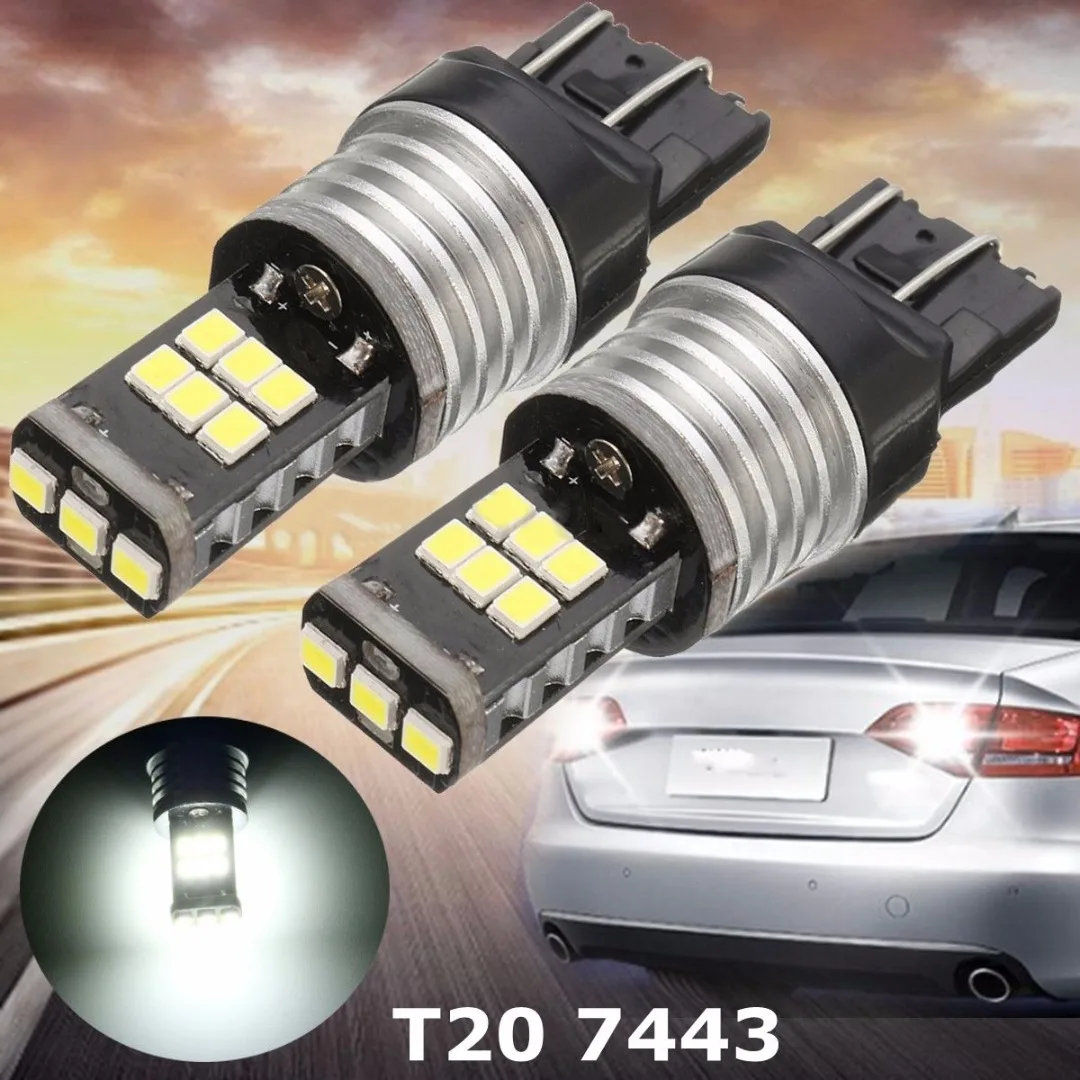 2pcs/set  Canbus Error Free T20 7443 LED Turn Signal Backup DRL Light Bulb White