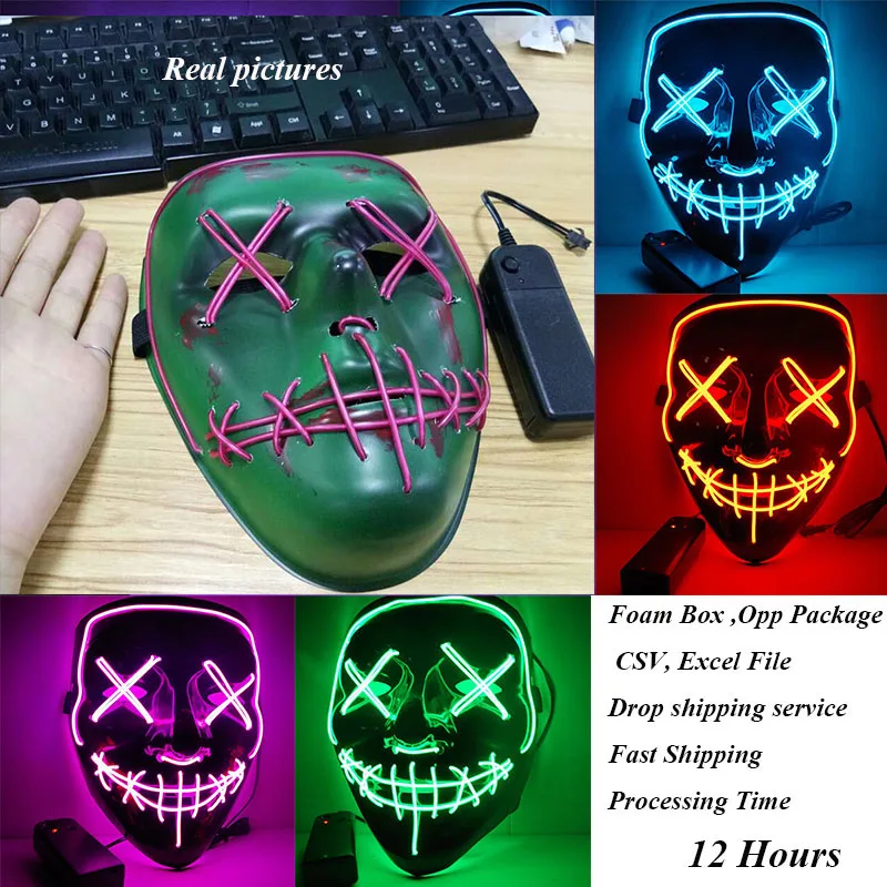 Halloween Mask LED Light Up Party Masks The Purge Election