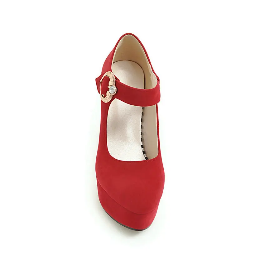 Pu 43 Bout Haute 2019 Pour 34 Talons Taille Profonds Esveva rouge noir Peu Carré Western Pompes Pointu apricot Sangle Beige Femmes Boucle Chaussures D'été Style qvRPIwt