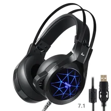 Gaming headset with mic for pc headphone for computer with microphone headset gaming with LED light 7.1 gaming headset luminous
