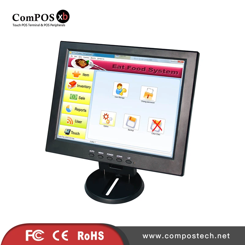 

Manufacture direct sale LED display 1024*768 resolution 12 inch touch monitor computer screen