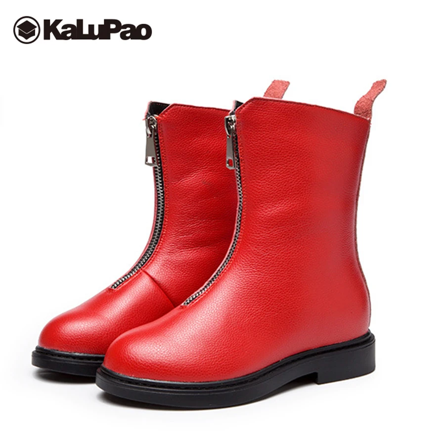 Kalupao black red winter boots girls flat with mid calf snow boots girls anti slip shoes for teenage girls rubber boots woolen Kalupao black red winter boots girls flat with mid calf snow boots girls anti slip shoes for teenage girls rubber boots woolen