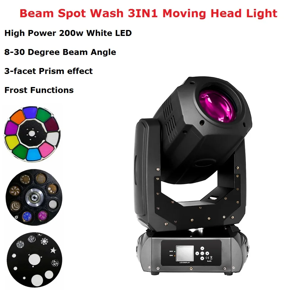 

Dj Pro 200W LED Lyre Moving Head Light Beam Spot Wash LED Light Party Light Dj Stage Lighting Effect Night Club Dj Laser Light