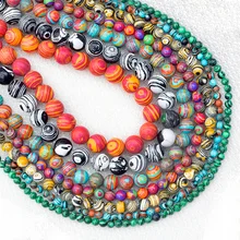 Высокое качество малахитовые каменные бусы Свободные Spacer Бусины для изготовления ювелирных изделий 4/6/8/10/12/14 мм 15 ''браслет" сделай сам "и Цепочки и ожерелья