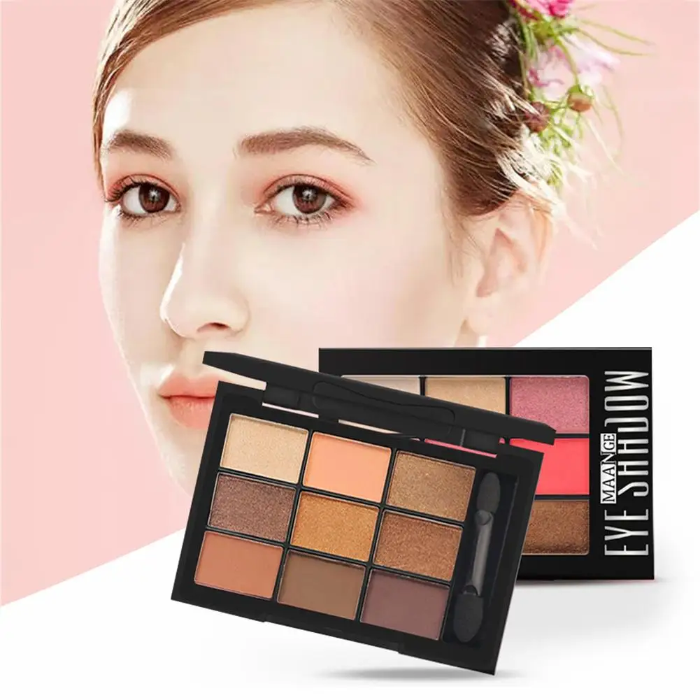 

Eyeshadow Palette 9 Colors Eyes Shimmer Matte Eyeshadow Makeup Up Tools Waterproof Long-lasting Eye Shadow Palette With Brush