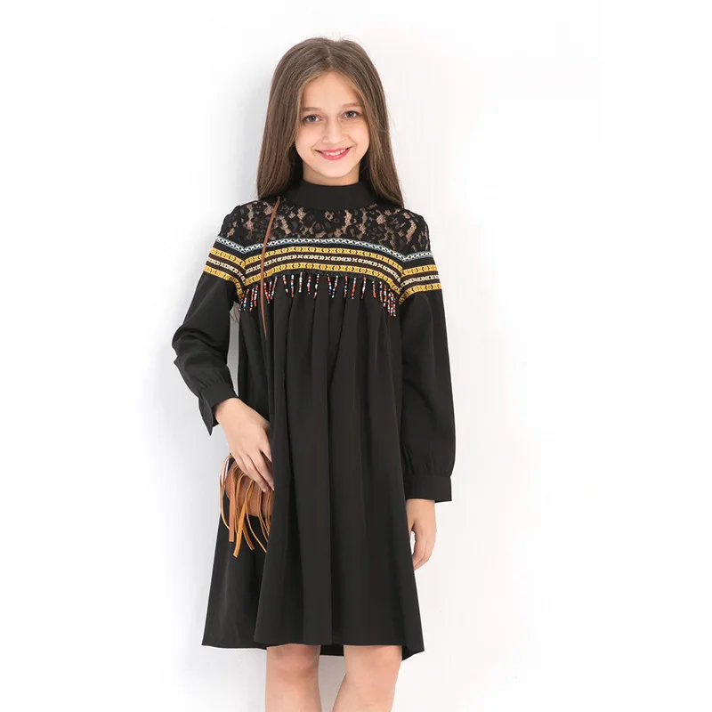 

YAOYAO BEAR Children Clothing Lace Princess Costume for Kids Ethnic style Dress for Girl 2018 Brand Fashion Party Costume