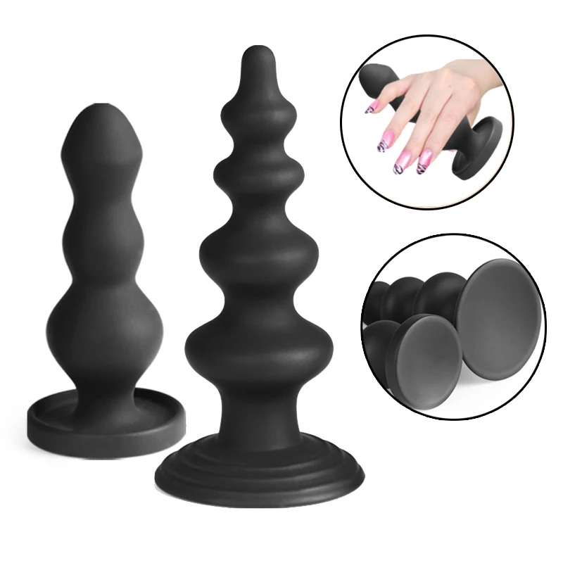 Big Size Silicone Anal Plug font b Dildo b font Anal G spot Stimulate Anal Beads