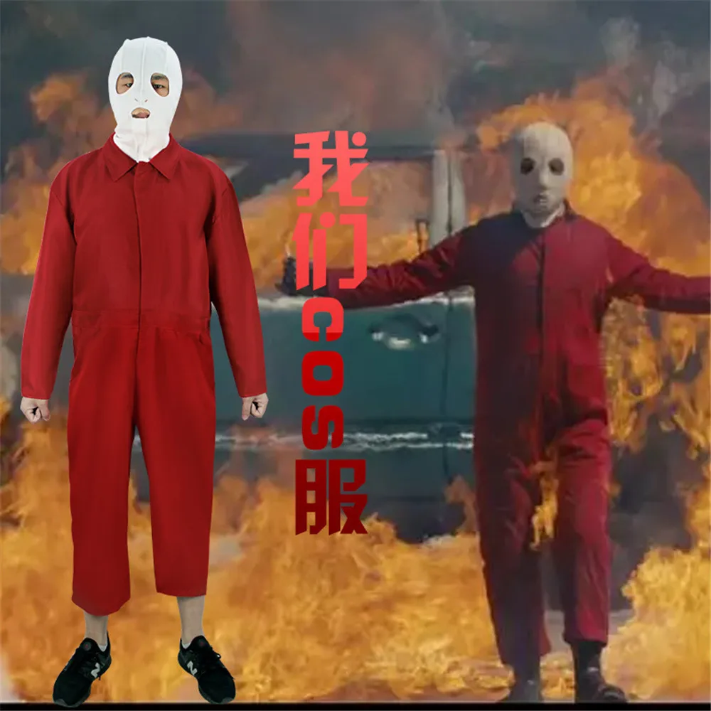 

2019 new American horror movie US costume men women red bodysuit Jumpsuits adult Halloween carnival ghost face horror costume