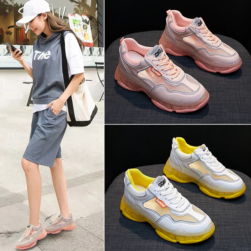 

New Trend Ladies Cool Summer Super Breathable Mesh Walking Shoes Girls Light Trekking Non-slip Sneakers Women Wild Leisure shoes