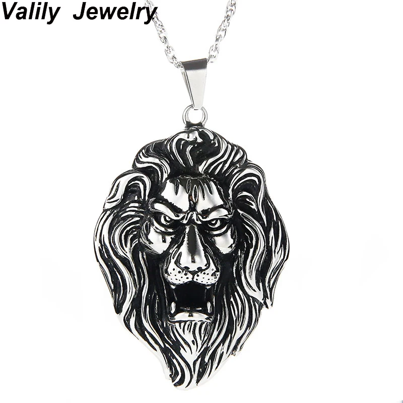 

Hip Hop Big Lion Head Pendant chain Necklace For Men Luxury Stainless Steel Male necklace Jewelry Friendship Gift,Party Gift