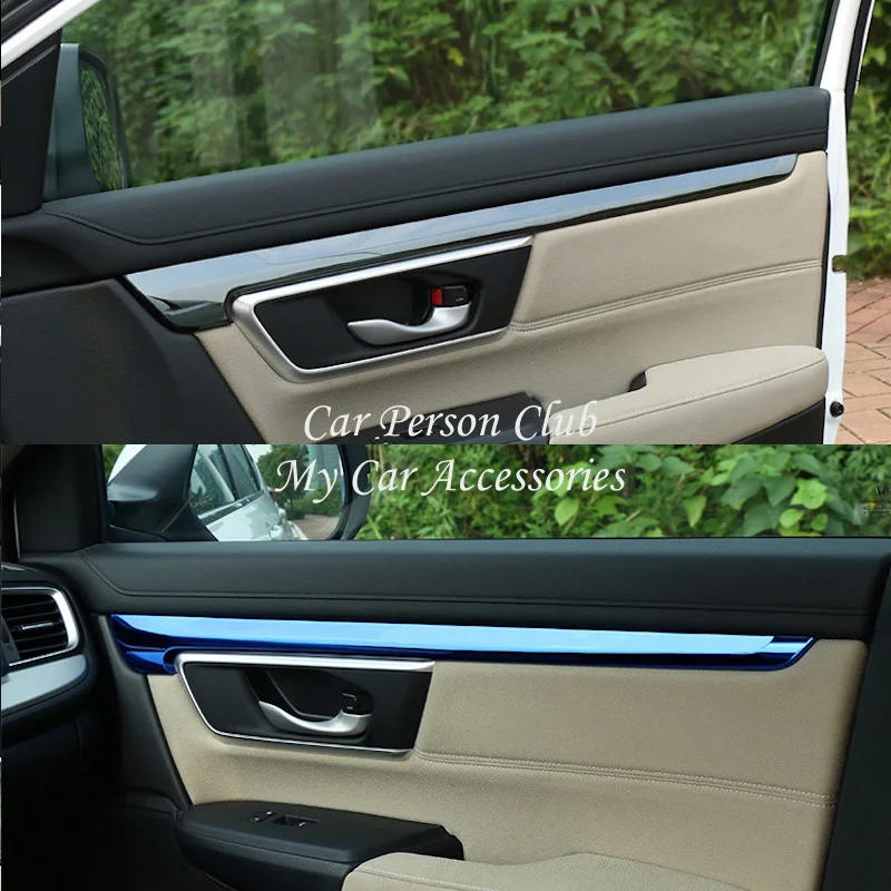 For Honda CR-V CRV 2017-2019 Interior Inner Door Strip Trims Handle Bowl Frame Panel Cover Stainless Steel Car-Styling Accessory |