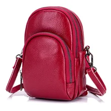 New Genuine Leather Small Satchel for Large Screen Mobile Phone Bag Diagonal Package Women Shoulder Bag Mini Red Messenger Bag New Genuine Leather Small Satchel for Large Screen Mobile Phone Bag Diagonal Package Women Shoulder Bag Mini Red Messenger Bag