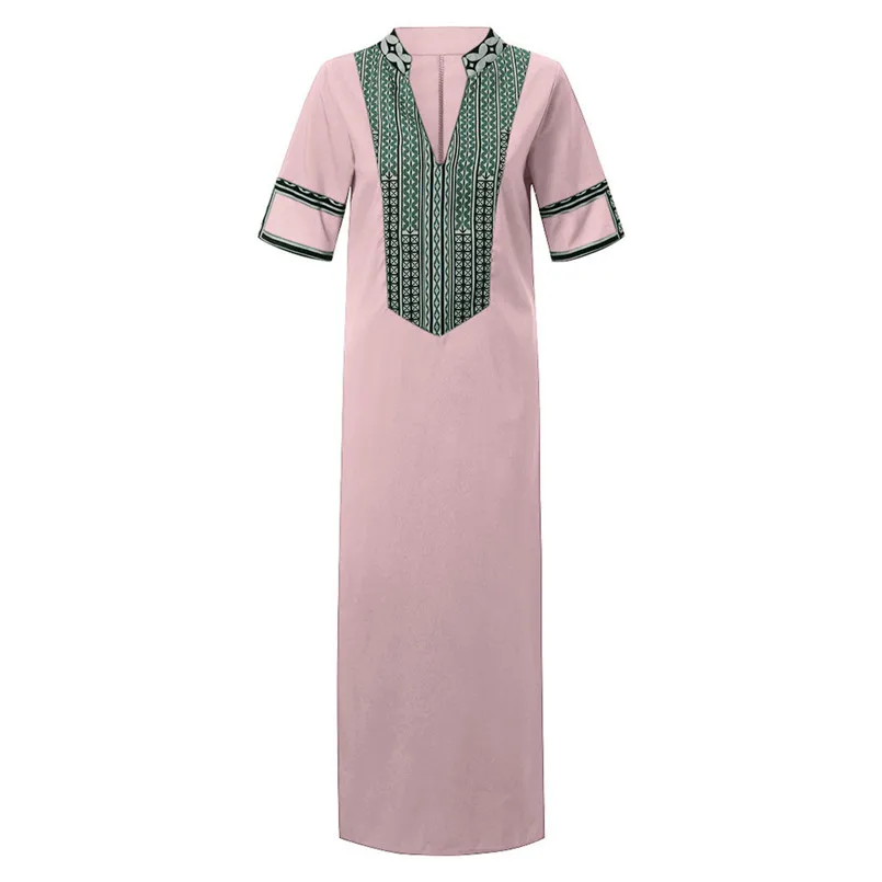 New Fashion Women Summer Sexy V-Neck Short Sleeve Folk-Custom Print Vintage Dress Elegant Ladies Casual Party Vestidos #4R09   (19)