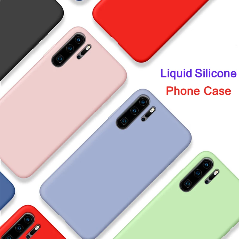 

Liquid Soft Silicone Case On For Huawei P30 Pro Protective Cover Case On For Huawei P30 lite light shockproof bumper p 30 30lite