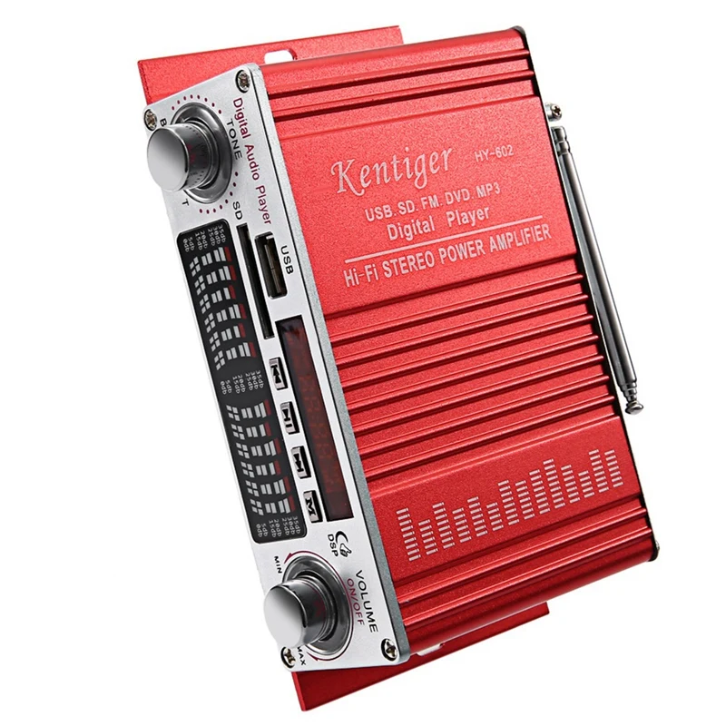 Kentiger Hy-602 Мини Портативный Hi-Fi стерео мощный цифровой усилитель с Fm ИК-управлением Fm Mp3 Usb воспроизведение с четырьмя Dsp