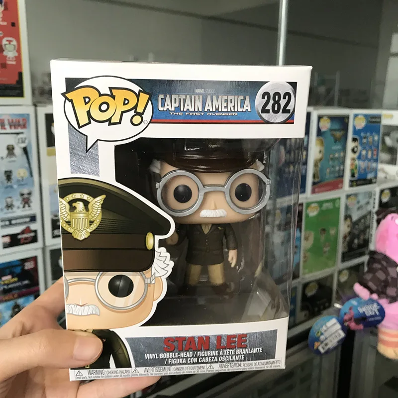 

Exclusive FUNKO POP Official Captain America - Stan Lee General Cameo Vinyl Action Figure Collectible Model Toy In Box
