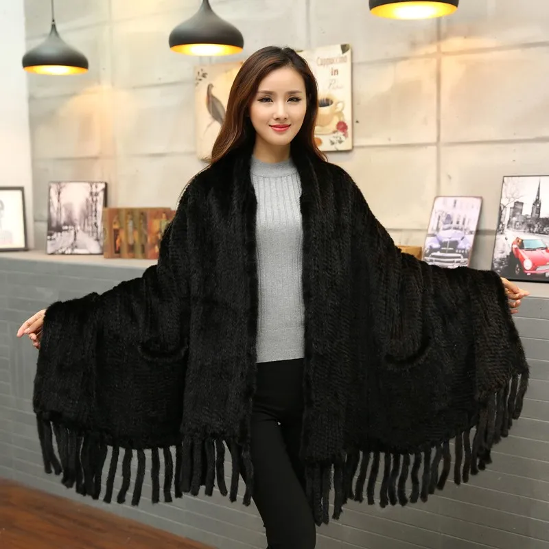 

Free shipping autumn and winter authentic real knit mink fur scarf female shawl women's natural mink fur shawl new fashion