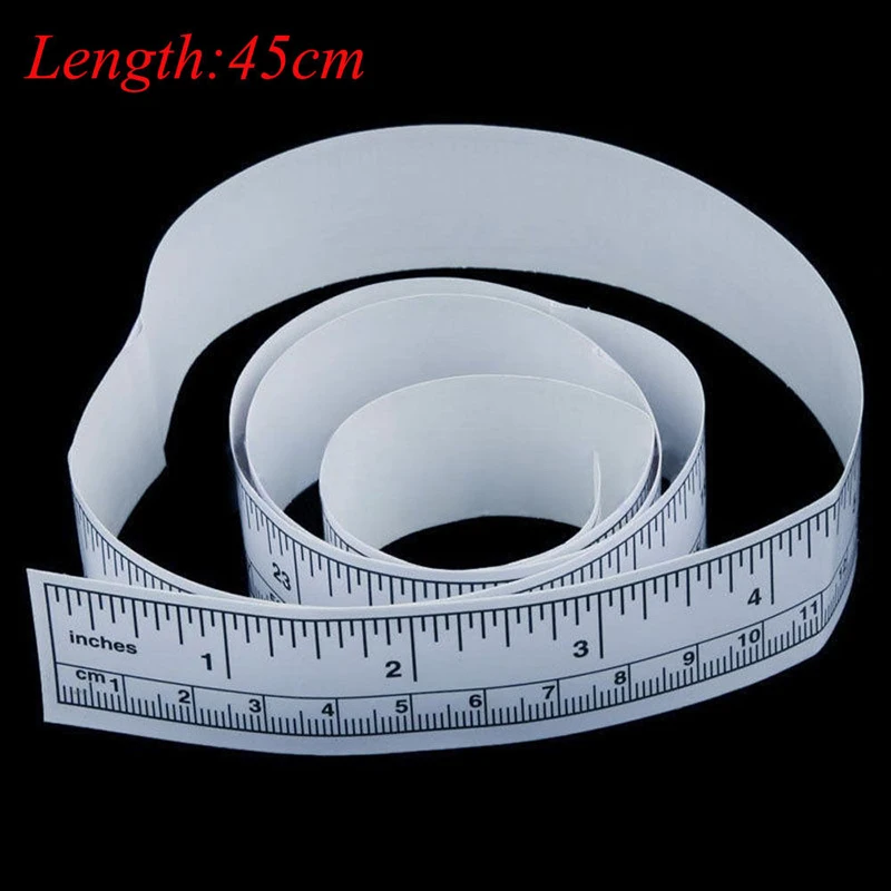 45/90cm Vinyl Silver Self Adhesive Metric Measure Tape Rulers Sewing Machine Sticker