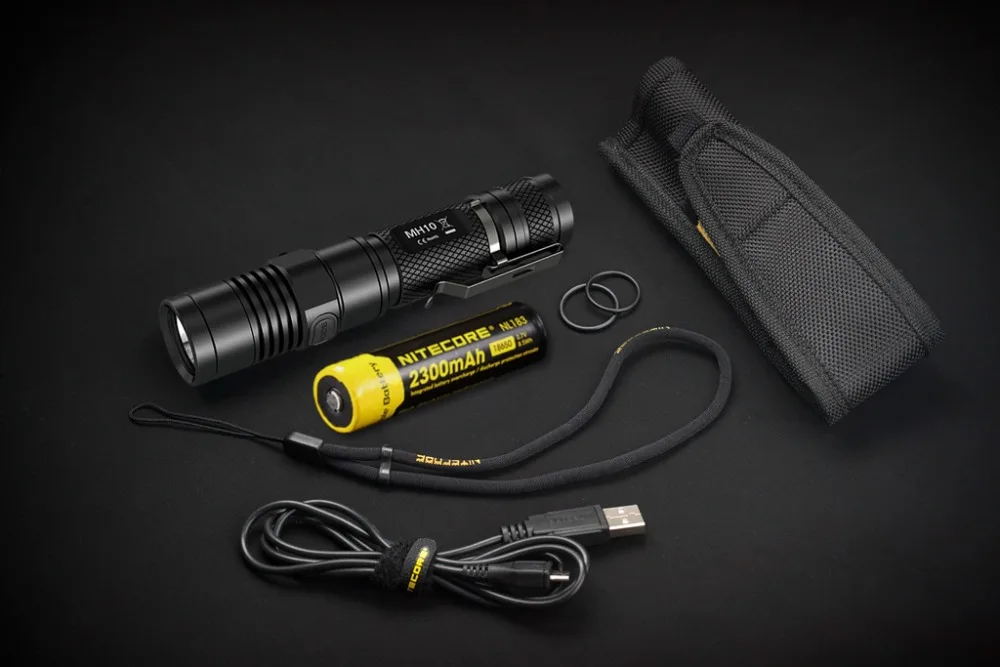 Распродажа! NITECORE MH10 1000 люмен U2 светодиодный открытый перезаряжаемый портативный фонарик USB кабель для зарядного устройства+ 1x18650 Батарея