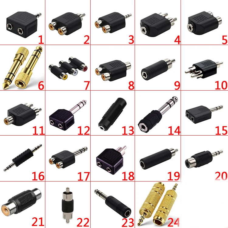 

NEW Audio Earphone Headphone Splitter Adapter 3.5mm to 2 Earbuds Stereo Headse 6.5MM TO rca male to female