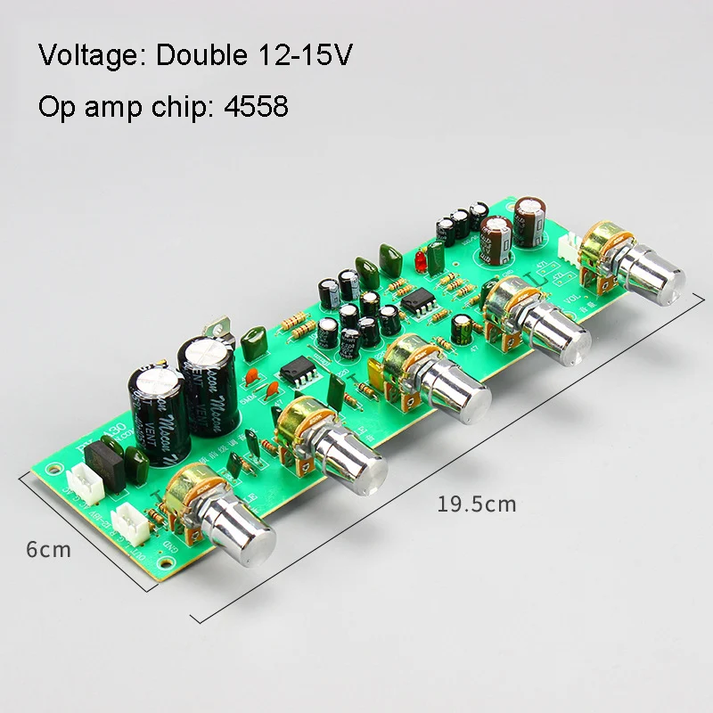 JRC4558 аудио предусилитель плата A30 двойной AC12-15V СЧ ВЧ Регулируемый аудио предусилитель тональная плата для усилителя B2-007