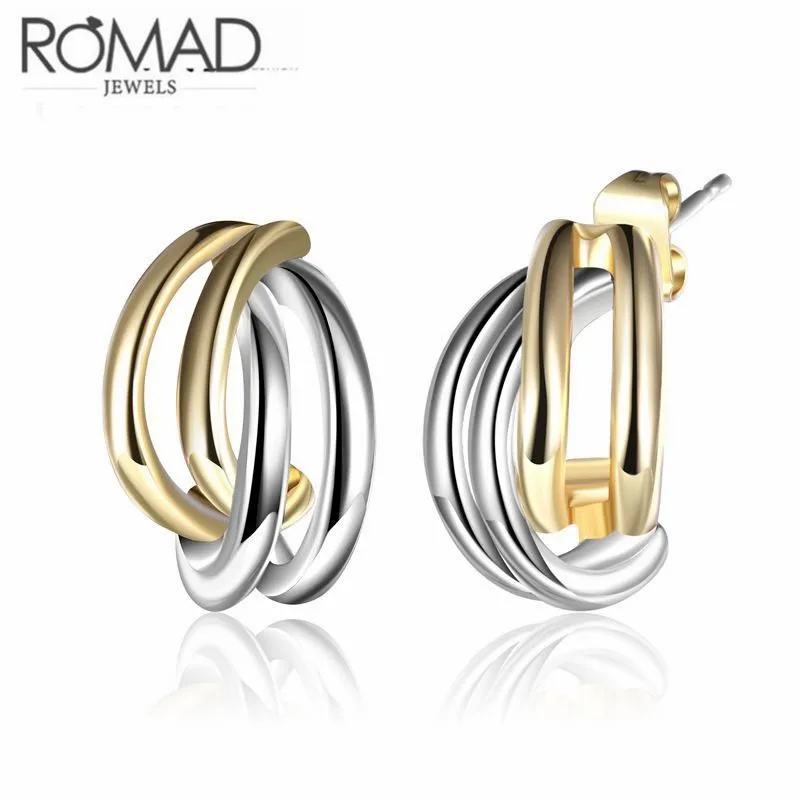 metal geometric stud earrings