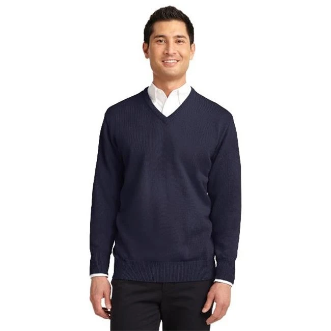 Port Authority SW300 Mens Value V-Neck Sweater Navy - Extra Large