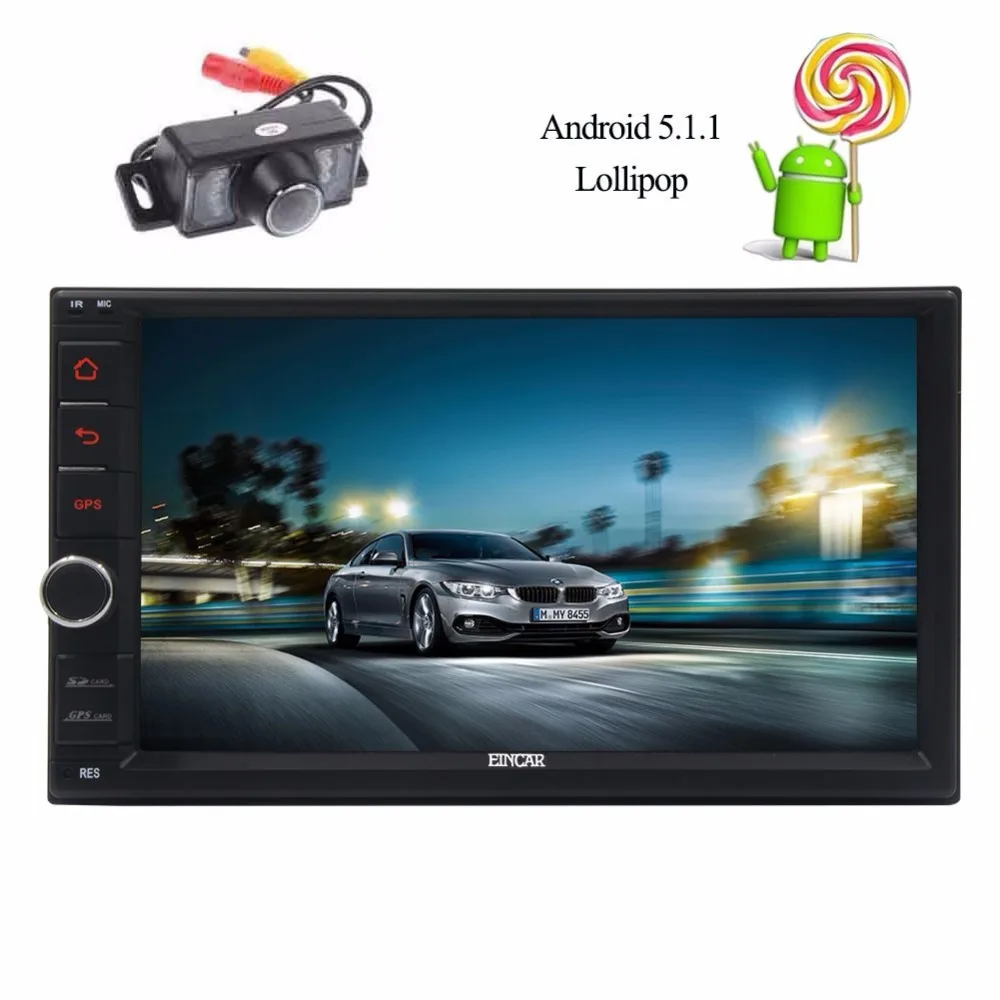 Double 2 Din Car Stereo Android 5.1.1 GPS Multimedia In Dash Quad Core Car Radio Navigation Support Bluetooth Wifi 1080P Camera