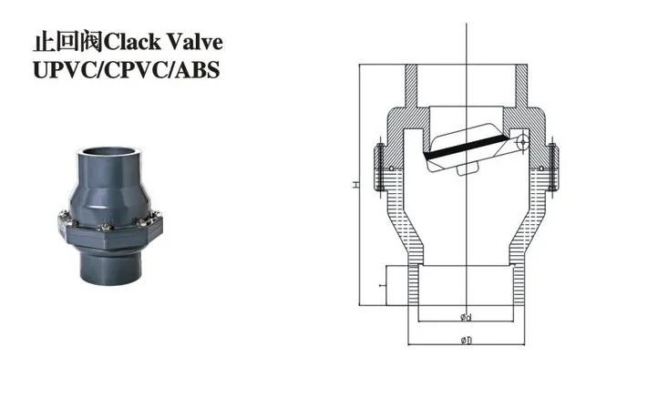 ПВХ обратный клапан 50 мм внутренний пластиковый клапан обратный DN25 DN32 DN40 DN50 универсальный вертикальный горизонтальный клапан