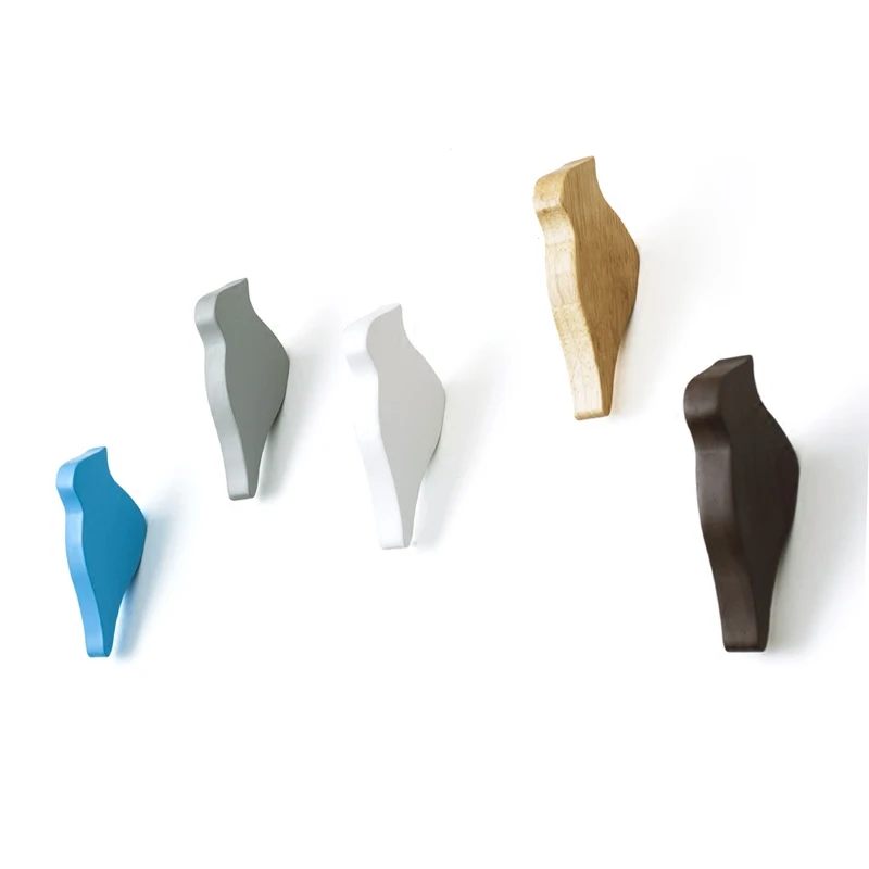 Creative Wood Bird Clothes and Caps Hook Log Clothes hanger Wall Decorative Clothes and Caps Hook
