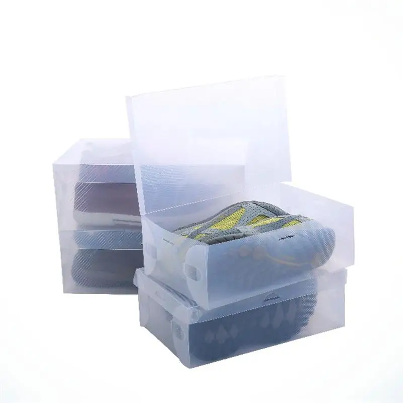 

6pcs Clear Plastic Shoebox For Storing Shoes Boxes Folding Shoes Pouch Holder Organizer Pouch Boxes