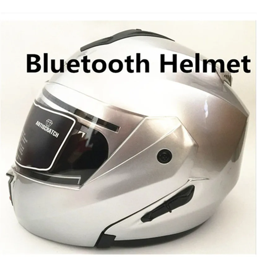 Глянцевый черный встроенный Bluetooth мотоциклетный шлем флип-ап шлемы Capacete Duas Vizeira BT Шлем Moto Casco DOT сертификат - Цвет: VRBEST Brands