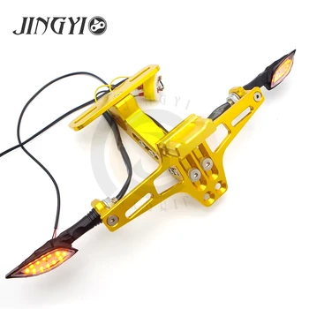 

CNC Motorcycle License Plate Holder&Turn Signal Light for Honda Grom R Nine T Matricula Moto Cb600 Support Plaque #EJ375