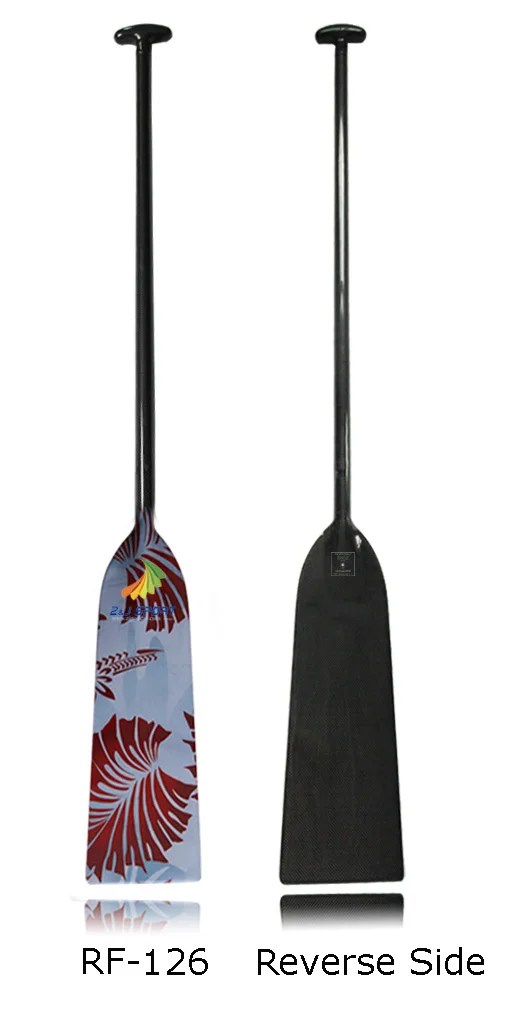 ZJ SPORT IDBF одобрено 1-Piece Carbon Fiber Dragon Boat Paddle в Овальном Вале эргономичная Т-образная ручка с графическим дизайном На лезвиях - Цвет: RF126