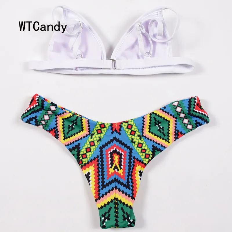WTCandy печати бикини ананас Сексуальная Микро плавание одежда для женщин Винтаж