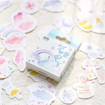 

50 pcs/pack Weather Decorative Stickers Cute Adhesive Journal DIY Stickers Diary Label Scrapbooking sticker School Supplies
