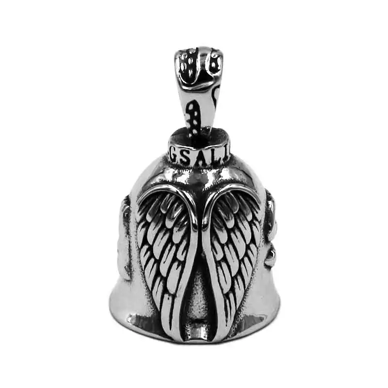 

Gold Eagle Wings Biker Bell Pendant Stainless Steel Biker Mens Pendant Christmas Gift SWP0507 (Has steel ball and bell sound)