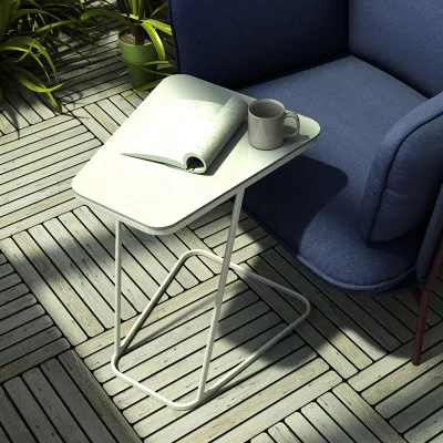 Креативный Съемный стол для ноутбука компьютерный стол для ноутбука диван торцевой столик офисный кофейный столик мебель для гостиной спальни - Цвет: white glass