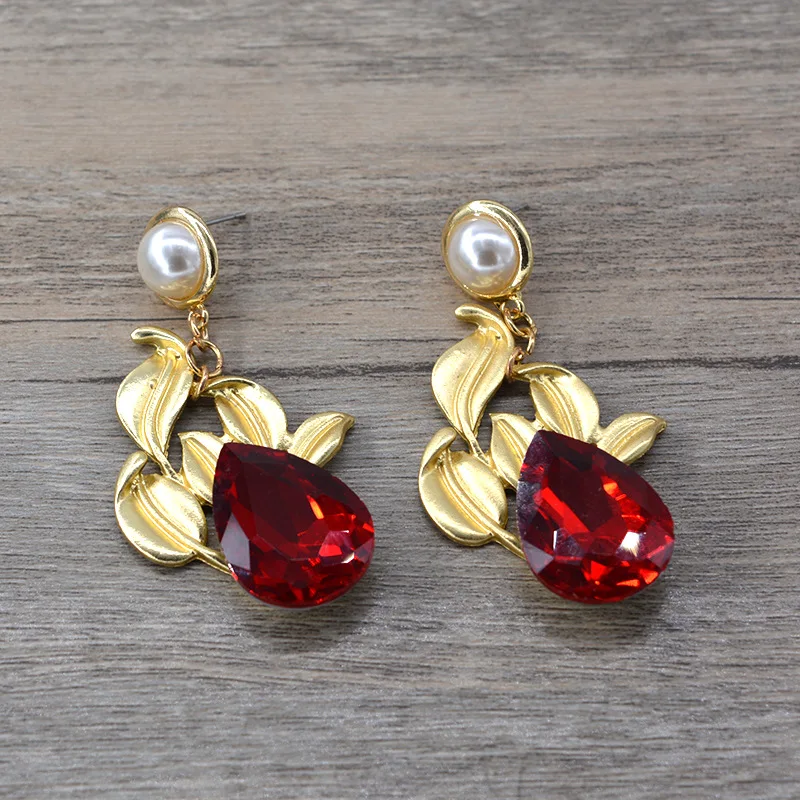 

Fashion botanical flower drop earrings for women