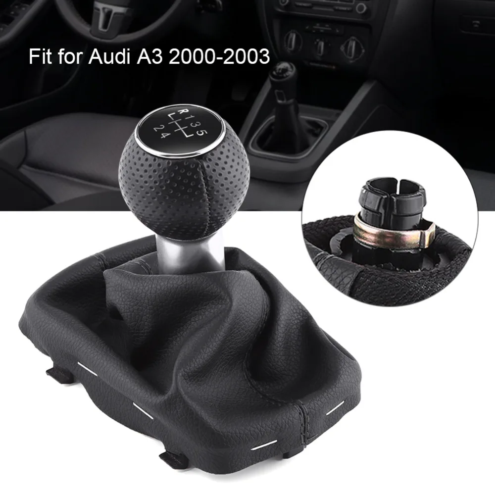 5 Speed Car Gear Shift Knob Gearstick Gaiter Boot Kit For Audi A3 2000