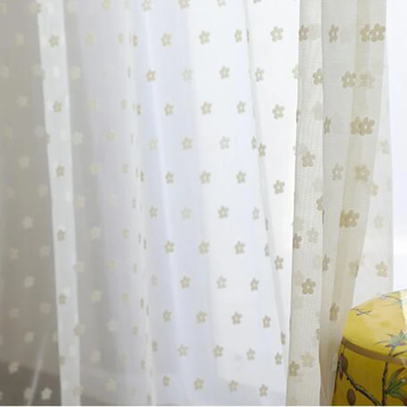Сетчатые шторы Cortinas Dormitorio кружевные газовые с цветами для гостиной вязаные