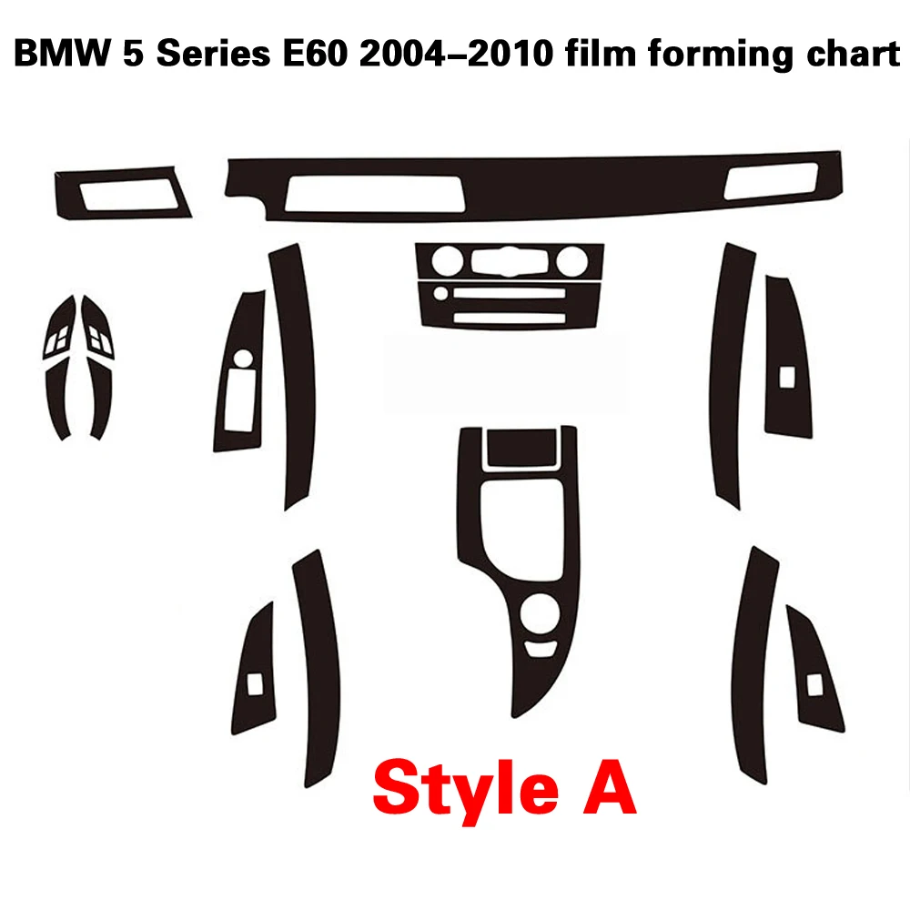 Автомобильный-Стайлинг, новинка, 5D углеродное волокно, Автомобильный интерьер, центральная консоль, изменение цвета, молдинг, наклейки, наклейки для BMW 5 серии E60 2004-2010