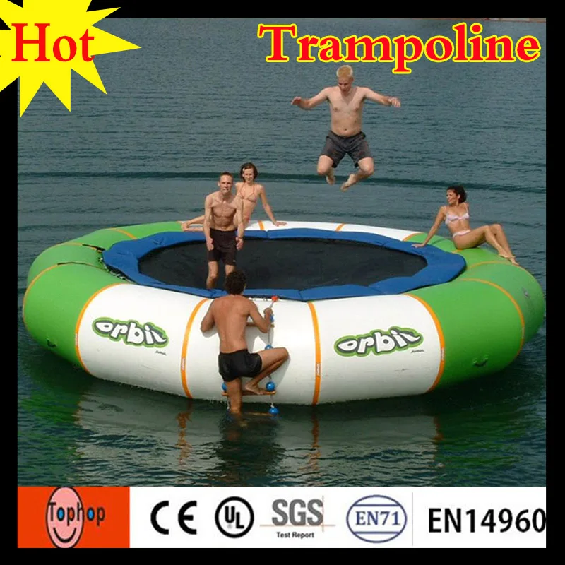 Trampolín de agua inflable, trampolín de PVC de 0,9mm de diámetro