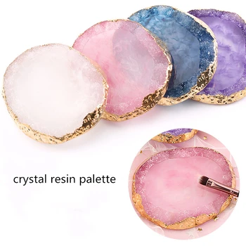 

Natural Resin Agate Nail Color Paint Palette Holder Drawing Nail Art Color Palette Nail Color Mixing Professional Nail Art Tools