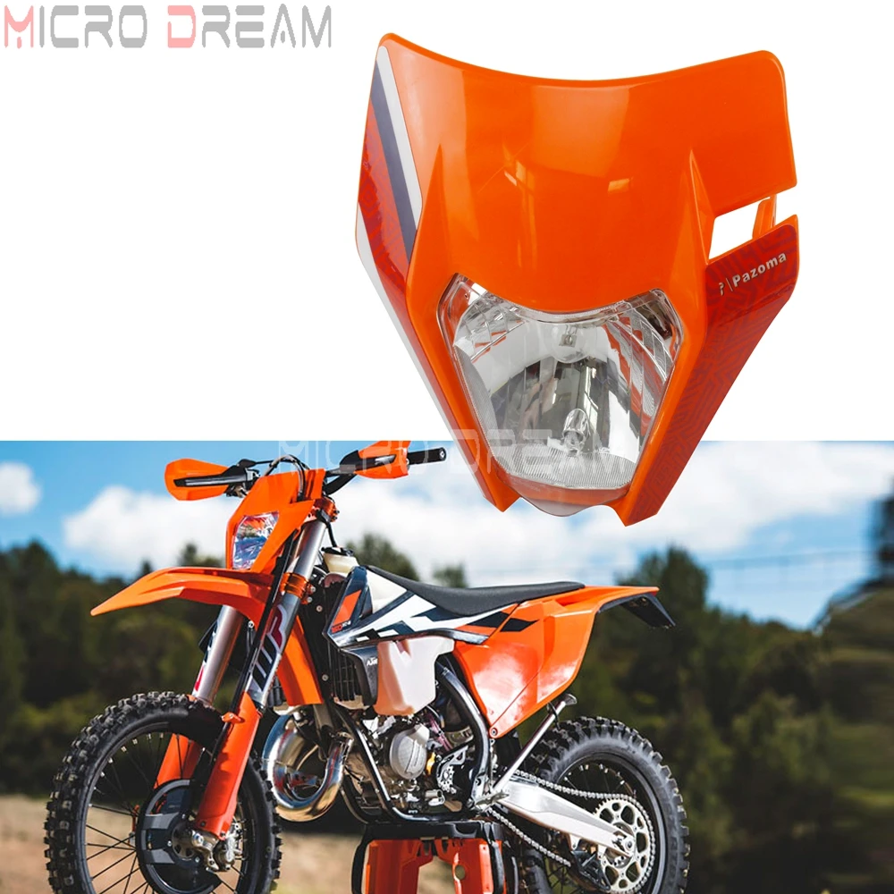 

E8 E-mark Motocross Supermoto Headlight 35W Headlamp Fairing Orange For KTM Six-Days EXC EXC-F SXF SX XC-F XC XC-W SMR MX SX-F