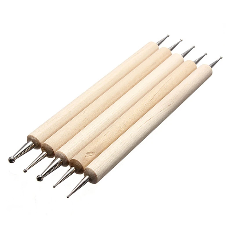 Dotting Tool 5Pcs 2 Way Design DIY Wooden Dotting Pen ...