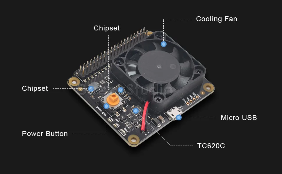 Raspberry Pi X730 управление питанием с автоматическим охлаждающим вентилятором + Функция безопасного отключения Плата расширения для Raspberry Pi 3B +